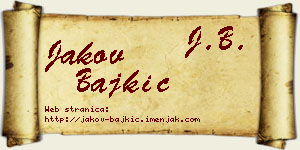 Jakov Bajkić vizit kartica